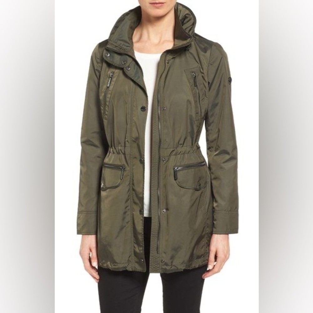 Michael Kors Double Collar Hooded Raincoat NWT